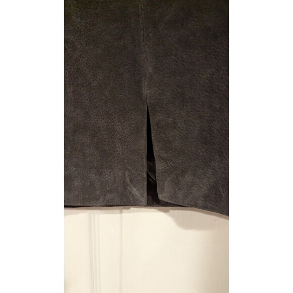 BLANKNYC Womens 28 Grey Leather Suede Mini Skirt Dark Romantic Mod Preppy Rock - Picture 4 of 5